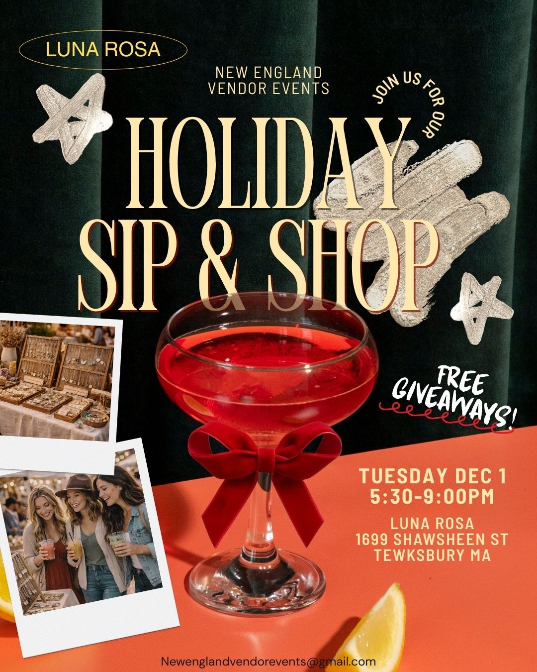 Tewksbury Holiday Sip and Shop